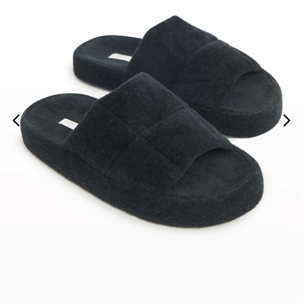 SKIN quilted cotton terry slides slippers small  5/6